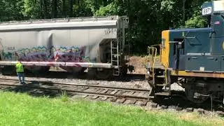 CSX EMDs try to rerail a derailed train car on the Hanover sub!