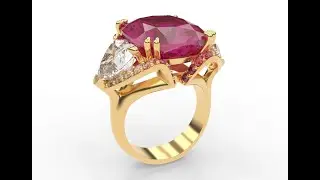 Three stone ring with Grasshopper Gold and Sub-D for Rhino8 : 1/3