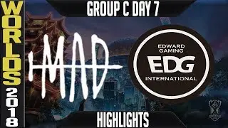 MAD vs EDG Highlights | Worlds 2018 Group C Day 7 | MAD Team(LMS) vs Edward Gaming(LPL)