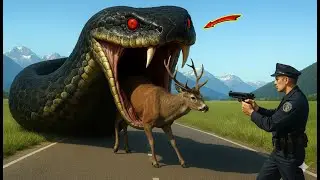 Brave Man Saves Deer from Giant Python Attack | Real Life Jungle Rescue Mission 🐍🦌