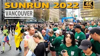 🇨🇦[4K]  WALK CANADA. Vancouver Sun Run. 23 000 Runners!!! Downtown,  Vancouver, BC.  April 24 2022.