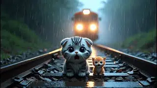 Railway Rescue&ndash; Cat Saves Trapped Kitten on Train Tracks: Only 1 Second Left