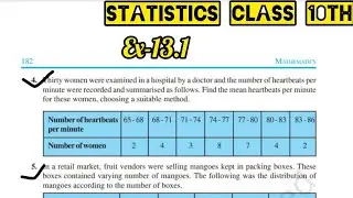 Statistics ex-13.1#class10 #mathematics