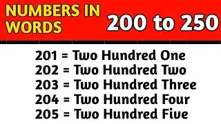 200 to 250 numbers spelling in english / 200 to 250 numbers / 200 to 250 Number words / Numbers ||