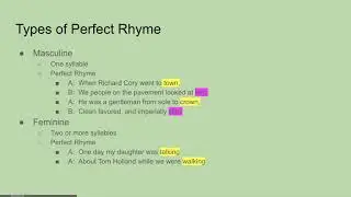 Rhyme Scheme and Why it Matters (Perfect, Near, and Eye)