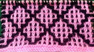 गजब की दो रंग की आसान बुनाई, Easy Two Colour Open work Knitting Pattern For Frock, Shawl, Border