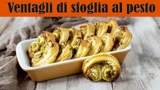 Ventaglietti di sfoglia al pesto e formaggio