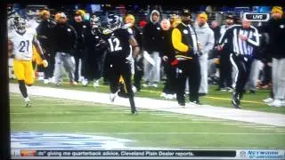 Steelers coach tries to trip ravens player