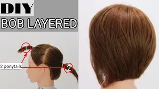 DIY||BOB LAYERED||Bob Layered haircut Tutorial