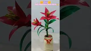 DIY Flower Home Decor 🌼 Plastic Flower Decoration Ideas #diy #craft #plasticflower  #shorts #flower