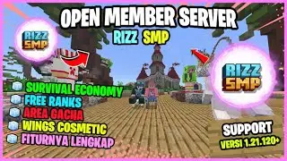 SERVER MCPE INI ADA SENJATA LEGENDARIS & FREE RANKS - RIZZ SMP - SUPPORT VERSI 1.21.120+, ON 24 JAM