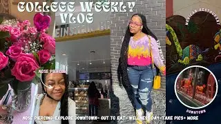 College Weekend Vlog: New Nose Piercing| Food Trucks| Mexican Restaurant| Pics |+ more