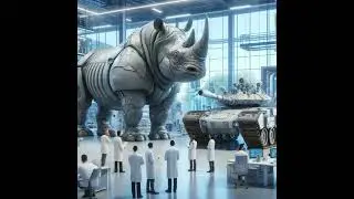 Mixed robot, rhino mixed with tank #mix #ai #hybrid #fusion