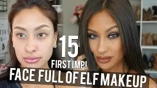FACE FULL OF ELF MAKEUP! TESTED |15 First impressions! 100% CHEAP MAKEUP!