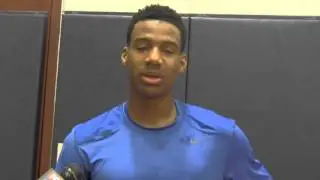 Jarrey Foster meets with media before practice - 2/23/16