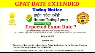 GPAT Latest Updates, GPAT Date extended,Graduate Pharmacy Aptirude test, GPAT 2023