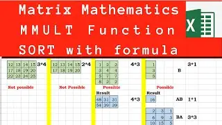 Matrix (Array) Maths | MMULT Function | Sort data with single cell formula without SORT Function