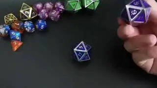 DNDWoW Color Changing Big D20 Metal Dice Blue Purple Shift