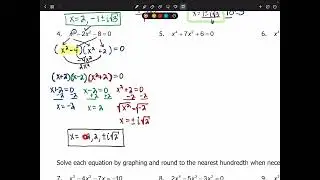 Alg2 2 4B Solving Quadratic in Nature by factoring