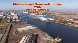 DJI Air 3s. At Middlesbrough transport bridge music by:Music: HeartbeatMusician: AI music