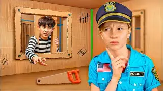 Nastya và thử thách trốn thoát khỏi nhà tù bằng bìa cứng