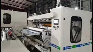 automatic kitchen paper towel roll making machine with two channel log saw cutter machine