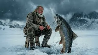 🚣🌪️ Trapped by the Storm: Survival Fishing in a Frozen Lake to Feed the Family