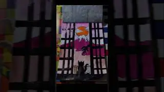 Scenery Drawing | How To Draw Easy Scenery Moonlight and Cat With OilPastels😺✨#art#viral #short#cute