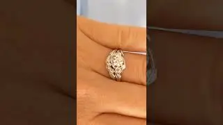 Nature Inspired Moissanite Engagement Ring Set, Leaves Band Round Moissanite Wedding Ring Set