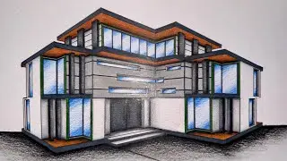 #061  - How to Draw a House in Two Point Perspective
