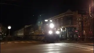 CSX autoracks M217 street running down Main Street at Lagrange KY