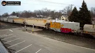TrainVideo Of A SCREEN View With A UP ??? EB Train On The Chesterton Indiana, USA Area By Gabriel