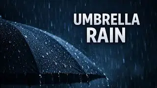 Rain on Umbrella at Night | Calm Rain Sounds for Deep Sleep