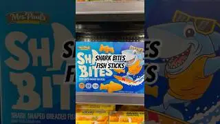 SHARK BITES FISH STICKS  Shaped like different sharks. I wish they had these when I was a kid.