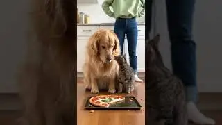 Who Dropped the Pizza?! 🍕😹🐶 Cat Blames Dog in Hilarious Kitchen Chaos #funny #cats #dogs