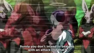 Frieza Vs dysspo and Gohan, Android 17 together attacking against Toppo.