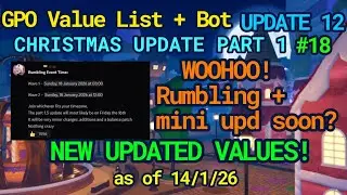 GPO VALUE LIST #18 LATEST UPDATED VALUE AS FOR 14/1/26: CHRISTMAS UPDATE PART 1 | GPO UPDATE 12
