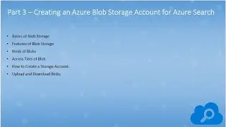Часть 3. Создание учетной записи хранилища BLOB-объектов Azure для службы поиска Azure