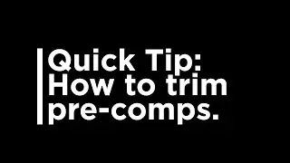 AE Quick Tip: Masking Pre comps