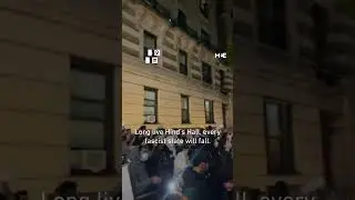 Pro-Palestine protesters at Columbia University project &lsquo;Hind&rsquo;s Hall forever&rsquo; on Hamilton Hall