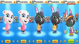 Talking Tom Gold Run Lava Escape VS Cycle Tour Skater Becca VS BECCA VS Angela Old VS New outfit