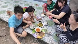 3 Chị Em Rủ Nhau Ra Vườn Giăng Lưới Bắt Cá Làm Bữa Cơm Chiều Cảnh Quê. || Ut Mini. 