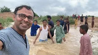 Rain, gully, Nala , flood small river in Jamshoro