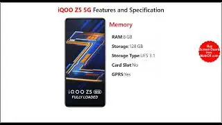 IQOO Z5 5G Features and Specifications - MobiCR.com