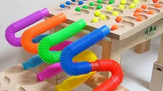 Colorful Tunnel Marble Run 🌈🔵 | Exciting Wave Track Ball Race Games for Children