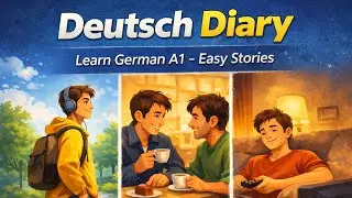 Learn German A1 with easy stories. Simple sentences for beginners. Deutsch Diary