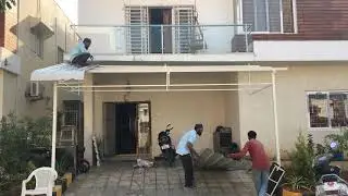 Car parking shed installation