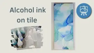 Live blauw groene achtergrond maken met alcholinkt op tegel door Atelier-Bertina