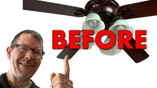 Ugly Ceiling Fan Replace - Before & After
