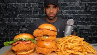 (ASMR) POPEYES CHICKEN SANDWICH MUKBANG